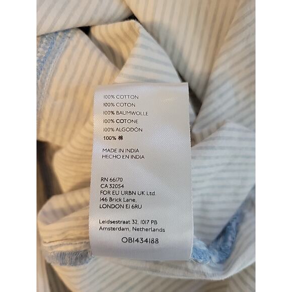 Free People Cotton Blue Striped LS Button Up Oversized Swing Tunic Women's XS - Picture 12 of 12